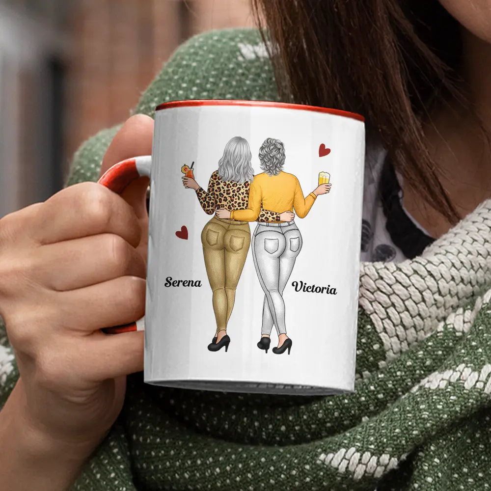 Gift For Bestie,Gift For Sisters,Funny - Right In The Throat Besties - Personalized Accent Mug