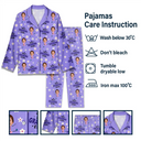 Gift For Mother, Gift For Grandma - Custom Photo Best Mom Grandma Ever Flower Pattern - Personalized Long Pajamas Set