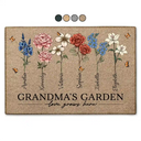 Gift For Grandma, Gift For Women, Gift For Mother - Grandma's Garden Birth Flowers - Personalized Doormat
