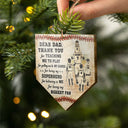 Baseball Thank You Dad - Christmas Gift For Dad - Personalized Custom Wooden Ornament