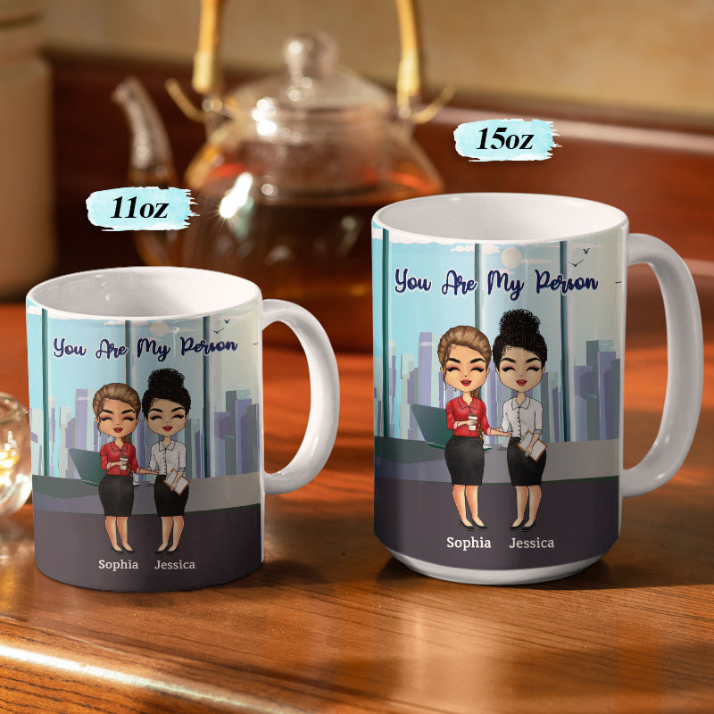 Work Made Us Colleagues Office Worker - BFF Bestie Gift - Personalized Custom White Edge-To-Edge Mug