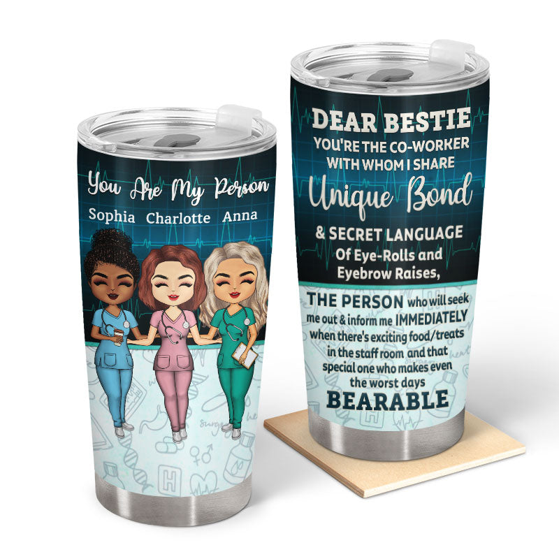 Share Unique Bond And Secret Language Nurse - BFF Bestie Gift - Personalized Custom Tumbler