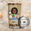 A Girl Who Loves Books & Cats - Reading Gift - Personalized Custom Tumbler