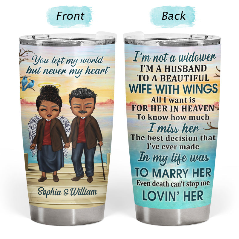 I'm Not A Widow Widower Wings - Memorial Gift - Personalized Custom Tumbler