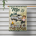 Me And The Dogs Camping Husband Wife - Couple Gift - Personalized Custom Flag