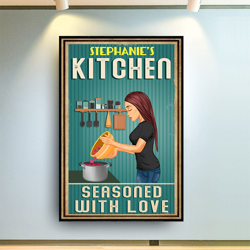 Kitchen Seasoned With Love Baking Cooking - Personalized Custom Poster