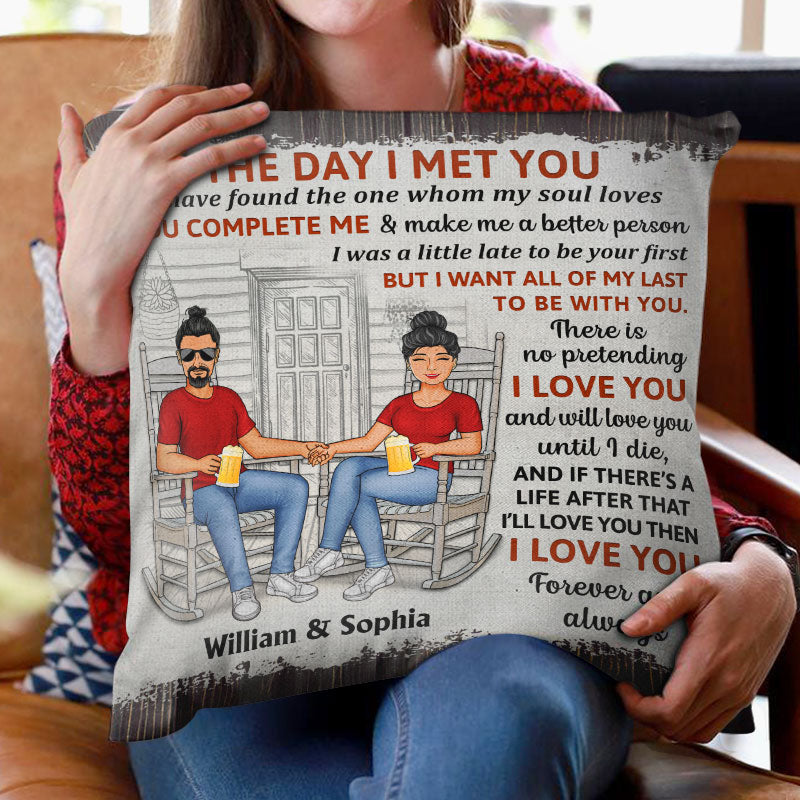 Family Couple The Day I Met You - Couple Gift - Personalized Custom Pillow