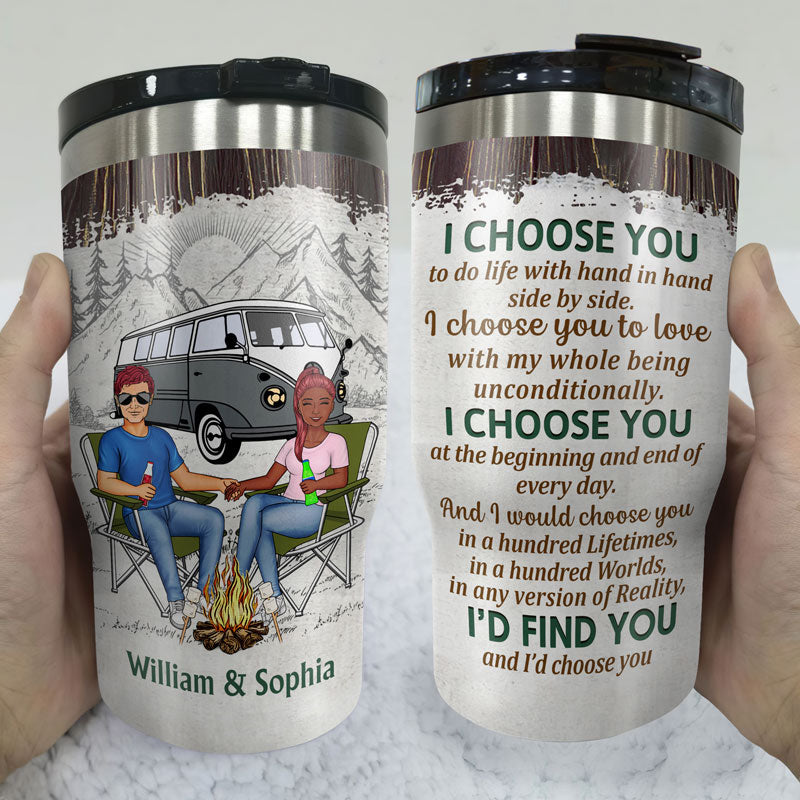 Camping Family Couple The Day I Met You - Couple Gift - Personalized Custom Triple 3 In 1 Can Cooler