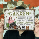 Once Upon A Time There Was A Girl Who Really Loved Dogs & Gardening Dog Lovers - Backyard Sign - Personalized Custom Classic Metal Signs