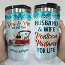 Husband & Wife Pontoon Partners For Life Family - Couple Gift - Personalized Custom Triple 3 In 1 Can Cooler