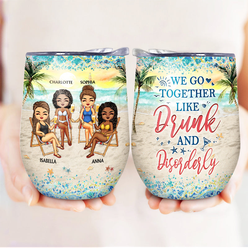 I Love You To The Beach And Back Best Friends - Bestie BFF Gift - Personalized Custom Wine Tumbler