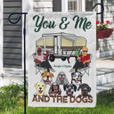 You & Me And The Dogs Camping Husband Wife Family - Couple Gift - Personalized Custom Flag