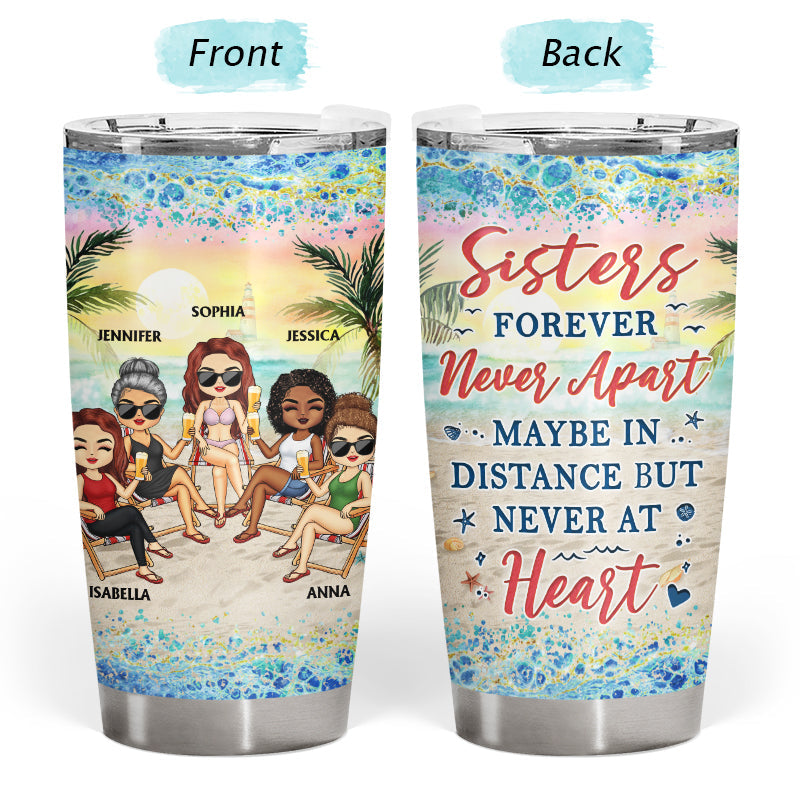 I'd Walk Through Fire For You Sister Beach Traveling - Funny Sister Gifts - Personalized Custom Tumbler