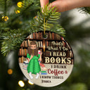 Just A Girl Who Loves Books Reading Vintage - Gift For Book Lovers - Personalized Custom Circle Ceramic Ornament