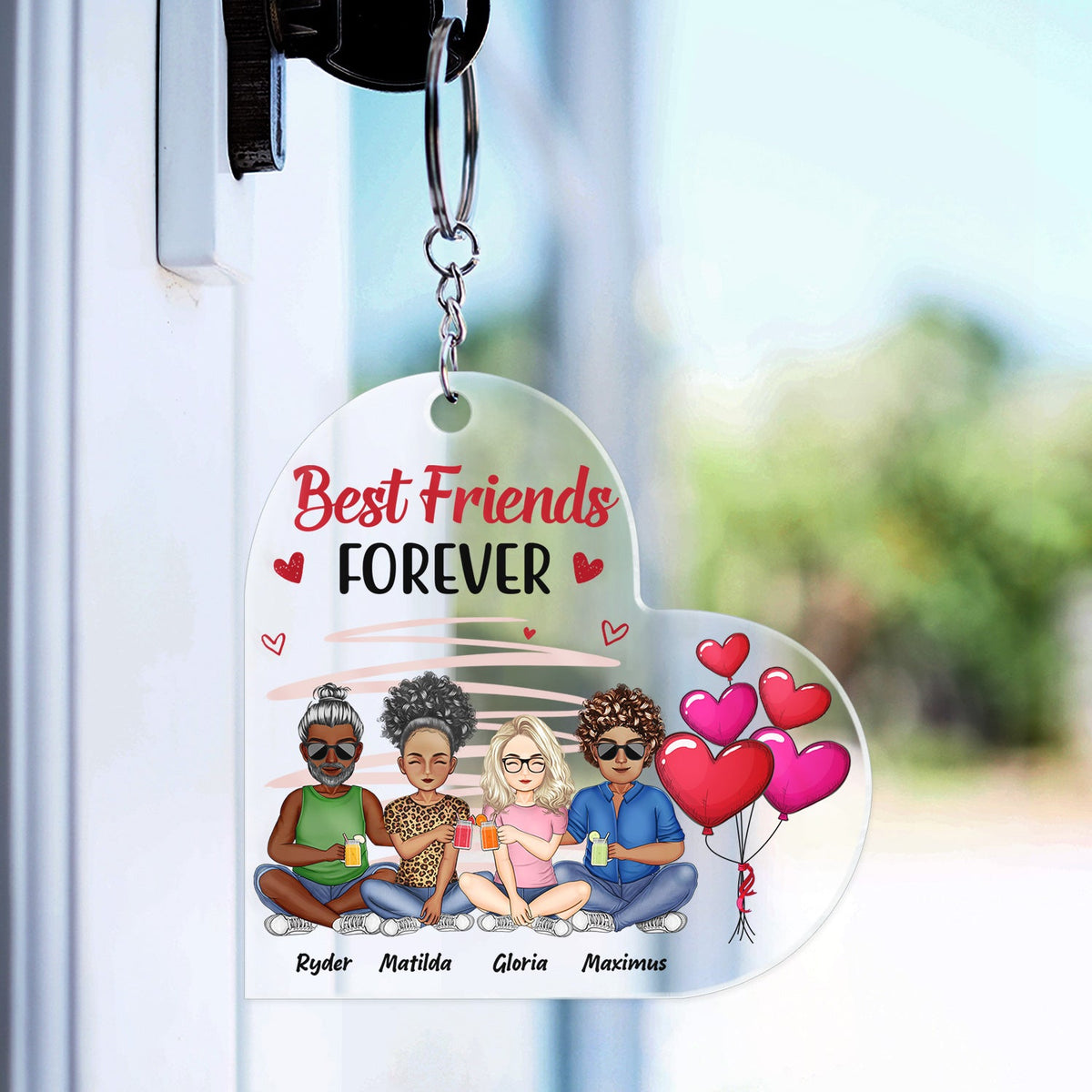 Always Sisters Besties Forever - Birthday Gifts For Best Friends, BFF, Brothers, Siblings, Colleagues - Personalized Custom Acrylic Keychain