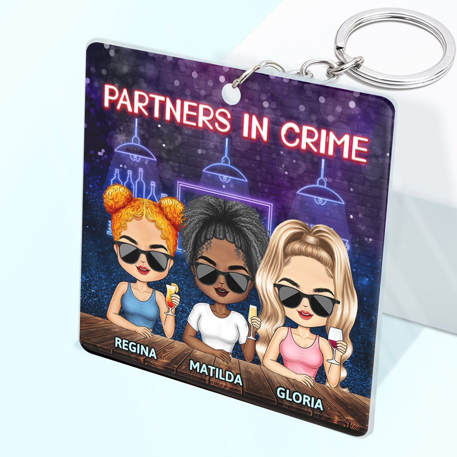 Partners In Crime Just Remember If We Get Caught Best Friends - Bestie BFF Gift - Personalized Custom Rectangle Acrylic Keychain