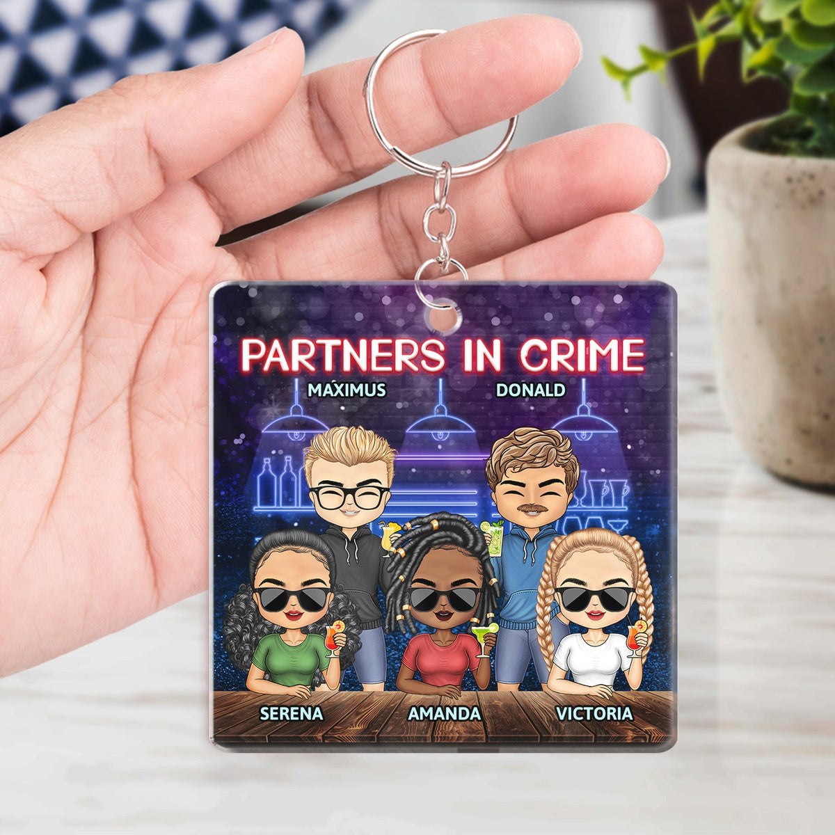 Partners In Crime Just Remember If We Get Caught Best Friends - Bestie BFF Gift - Personalized Custom Rectangle Acrylic Keychain