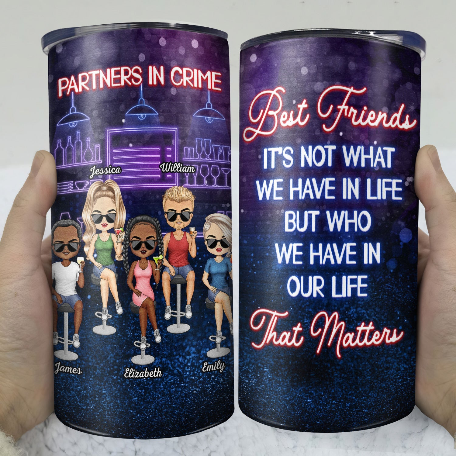 Partners In Crime Just Remember If We Get Caught Best Friends - Bestie BFF Gift - Personalized Custom 4 In 1 Can Cooler Tumbler