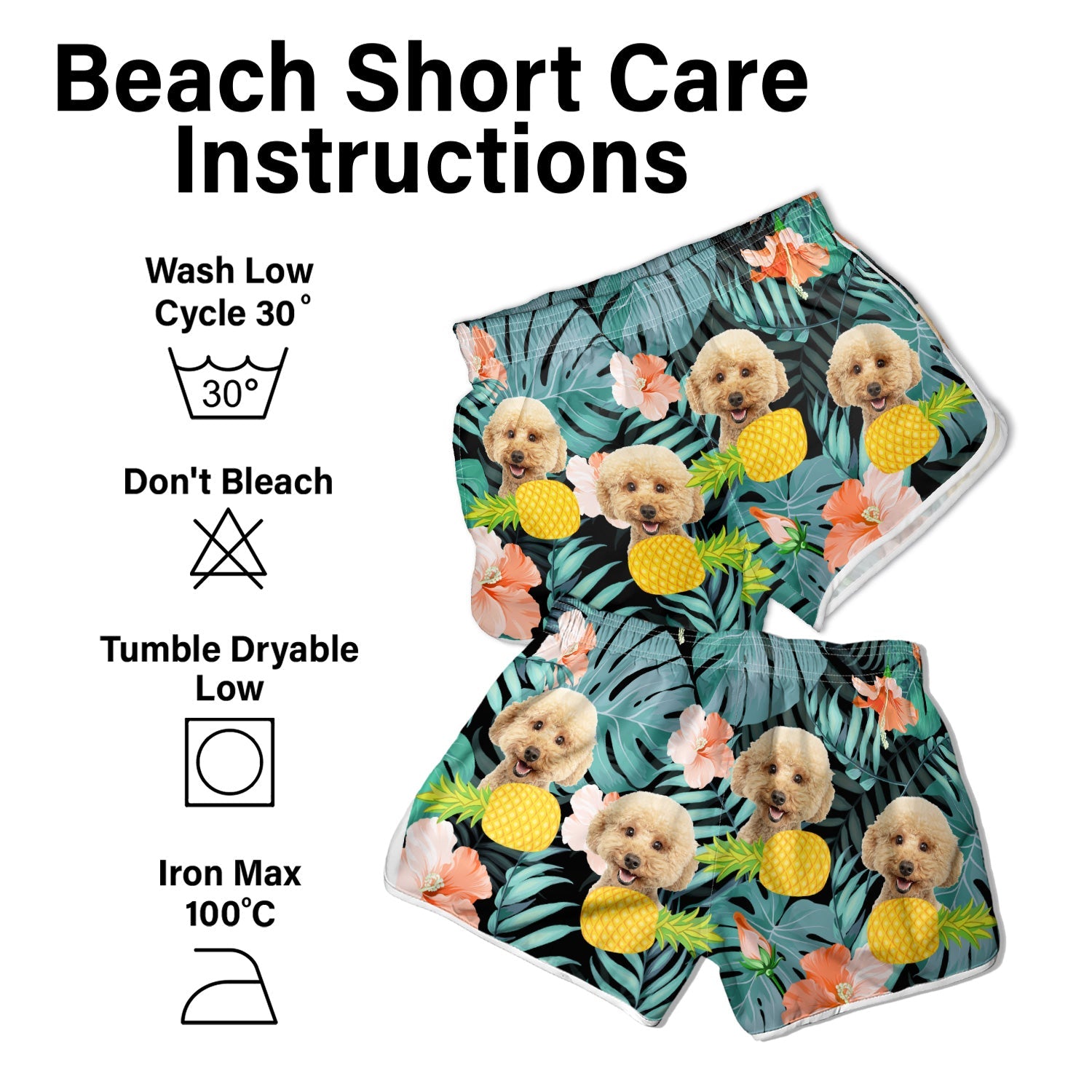 Custom Photo Funny Family Pet Face - Gift For Women, Besties, Sisters, Dog And Cat Lovers - Personalized Custom Women Beach Shorts