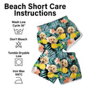 Custom Photo Funny Family Pet Face - Gift For Women, Besties, Sisters, Dog And Cat Lovers - Personalized Custom Women Beach Shorts