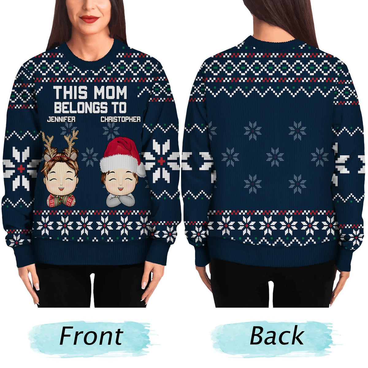 This Grandma Belongs To - Christmas, Loving Gift For Mom, Mother, Mama, Grandma, Grandmother - Personalized Unisex Ugly Sweater