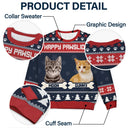 Custom Photo Feliz Navidog - Christmas Gift For Dog Lovers, Cat Lovers - Personalized Unisex Ugly Sweater