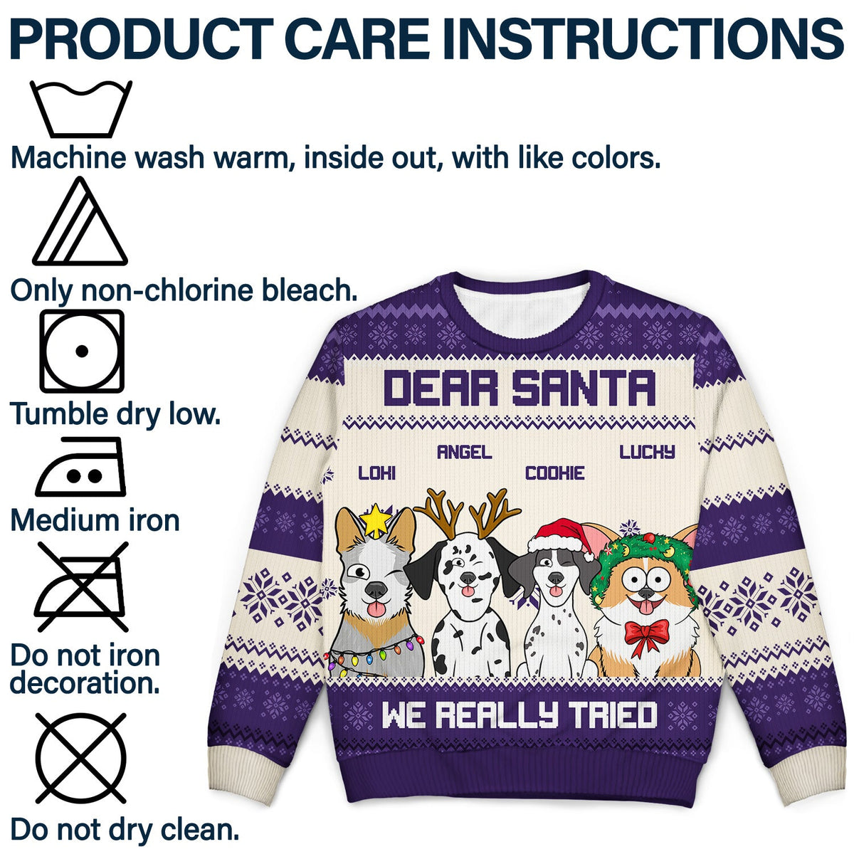 Dear Santa We Really Tried - Christmas Gift For Dog Lovers, Cat Lovers - Personalized Unisex Ugly Sweater