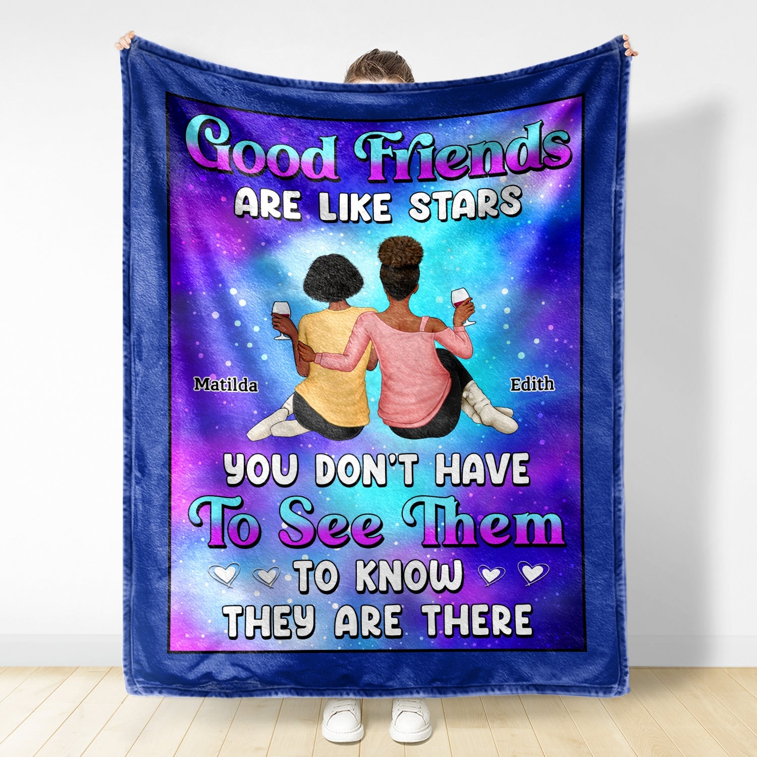 Good Friends Are Like Stars - Loving Gifts For Besties, Best Friends - Personalized Fleece Blanket