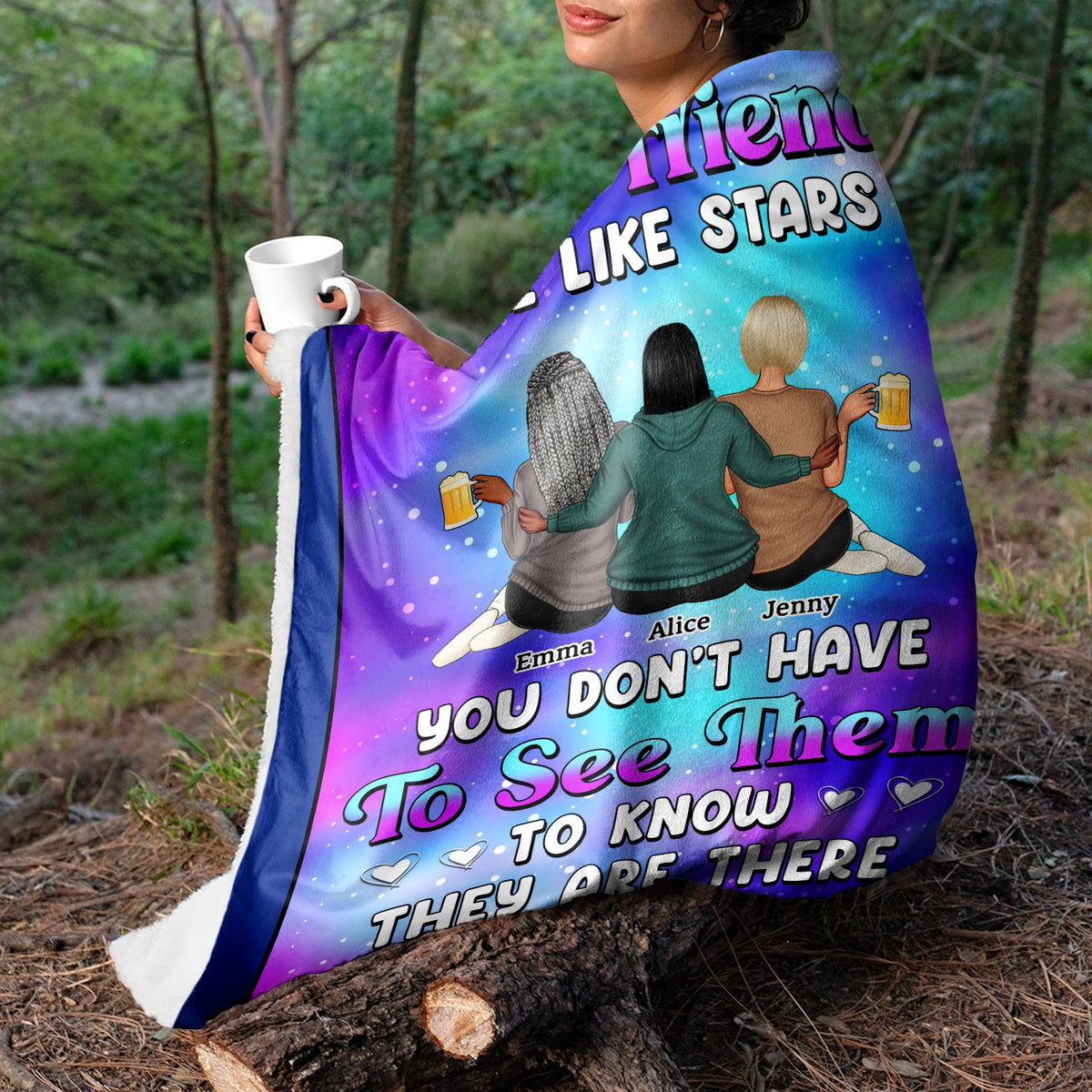 Good Friends Are Like Stars - Loving Gifts For Besties, Best Friends - Personalized Fleece Blanket