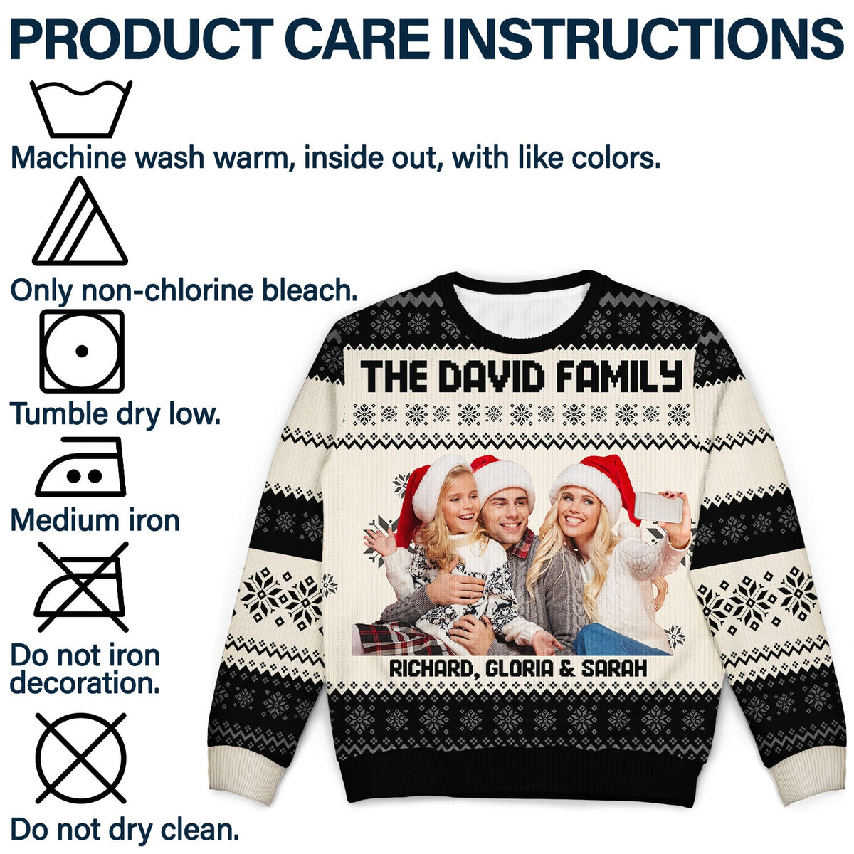 Custom Photo - Christmas, Funny Gift For Family, Couple, Dad, Mom, Grandpa, Grandma - Personalized Unisex Ugly Sweater