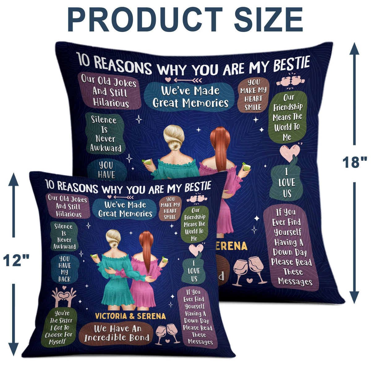 10 Reasons Why You Are My Bestie - Holiday, Birthday, Loving Gift For Friends, Colleagues - Personalized Pillow