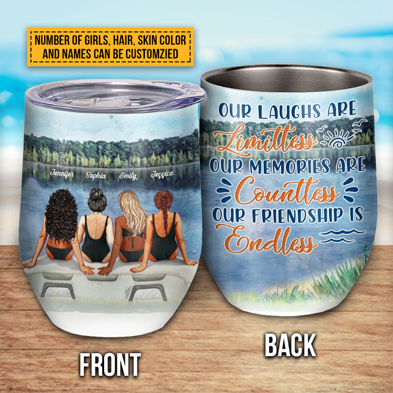 Bff Tumbler, Tumbler For Friends, Gift for Friends, Lake Besties Endless Custom Wine Tumbler