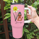 Birth Month Flowers Girl Bloom Where You're Planted - Personalized 40oz Tumbler With Straw