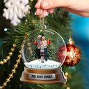 Family - Custom Photo Family Snow Globe Winter Theme - Personalized 2-Layered Mix Ornament