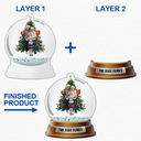 Family - Custom Photo Family Snow Globe Winter Theme - Personalized 2-Layered Mix Ornament