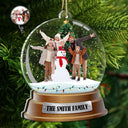 Family - Custom Photo Family Snow Globe Winter Theme - Personalized 2-Layered Mix Ornament