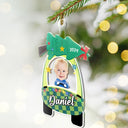 Christmas,Gift For Kids,Parents,Gift For Grandparents,Continue Shopping,Happy - Custom Photo Cute Baby First Christmas Car - Personalized Cutout Acrylic Ornament