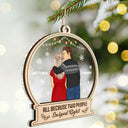 Christmas,Gift For Couples,Gift For Husband,Gift For Wife,Continue Shopping,Funny - You Are By Far My Favorite Forehead Kissing - Personalized 2-Layered Mix Ornament