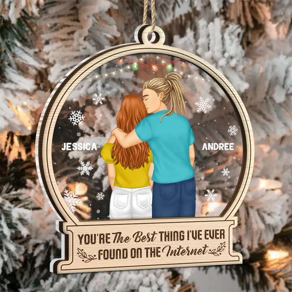 Christmas,Gift For Couples,Gift For Husband,Gift For Wife,Continue Shopping,Funny - You Are By Far My Favorite Forehead Kissing - Personalized 2-Layered Mix Ornament