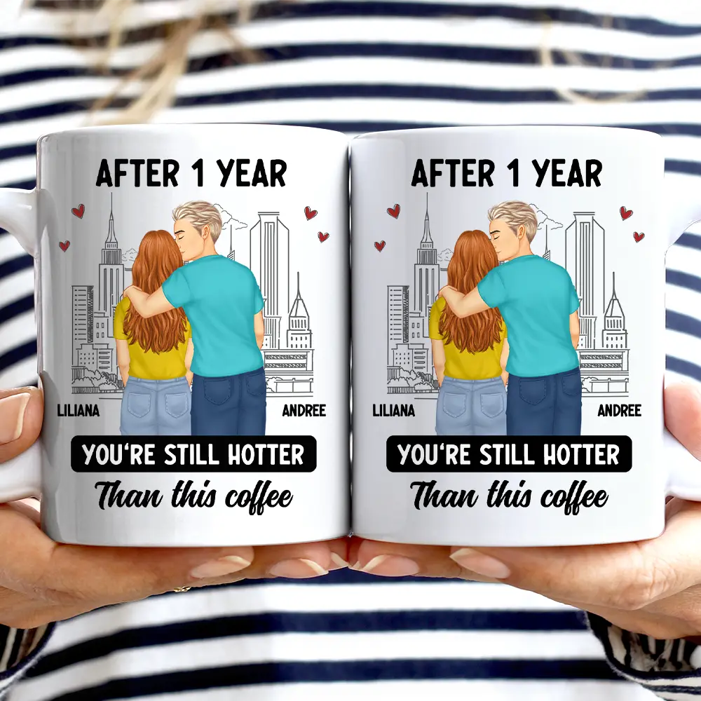 Gift For Couples - Forehead Kissing Couple After Years Hotter Than This Coffee - Personalized Mug