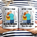 Gift For Couples - Forehead Kissing Couple After Years Hotter Than This Coffee - Personalized Mug