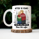 Gift For Couples - Forehead Kissing Couple After Years Hotter Than This Coffee - Personalized Mug