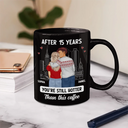 Gift For Couples - Forehead Kissing Couple After Years Hotter Than This Coffee - Personalized Mug