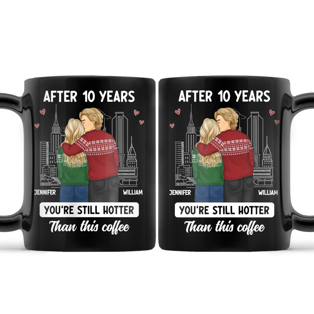 Gift For Couples - Forehead Kissing Couple After Years Hotter Than This Coffee - Personalized Mug