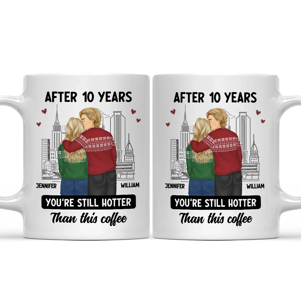 Gift For Couples - Forehead Kissing Couple After Years Hotter Than This Coffee - Personalized Mug