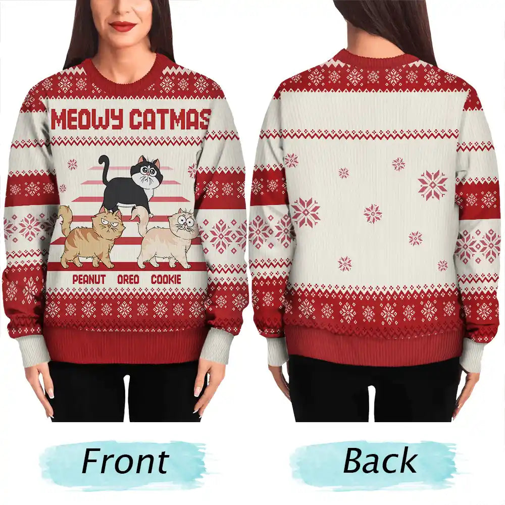 Pet Lovers - Christmas Funny Walking Dog Cat Pet Lover Happy Pawlidays - Personalized Unisex Ugly Sweater