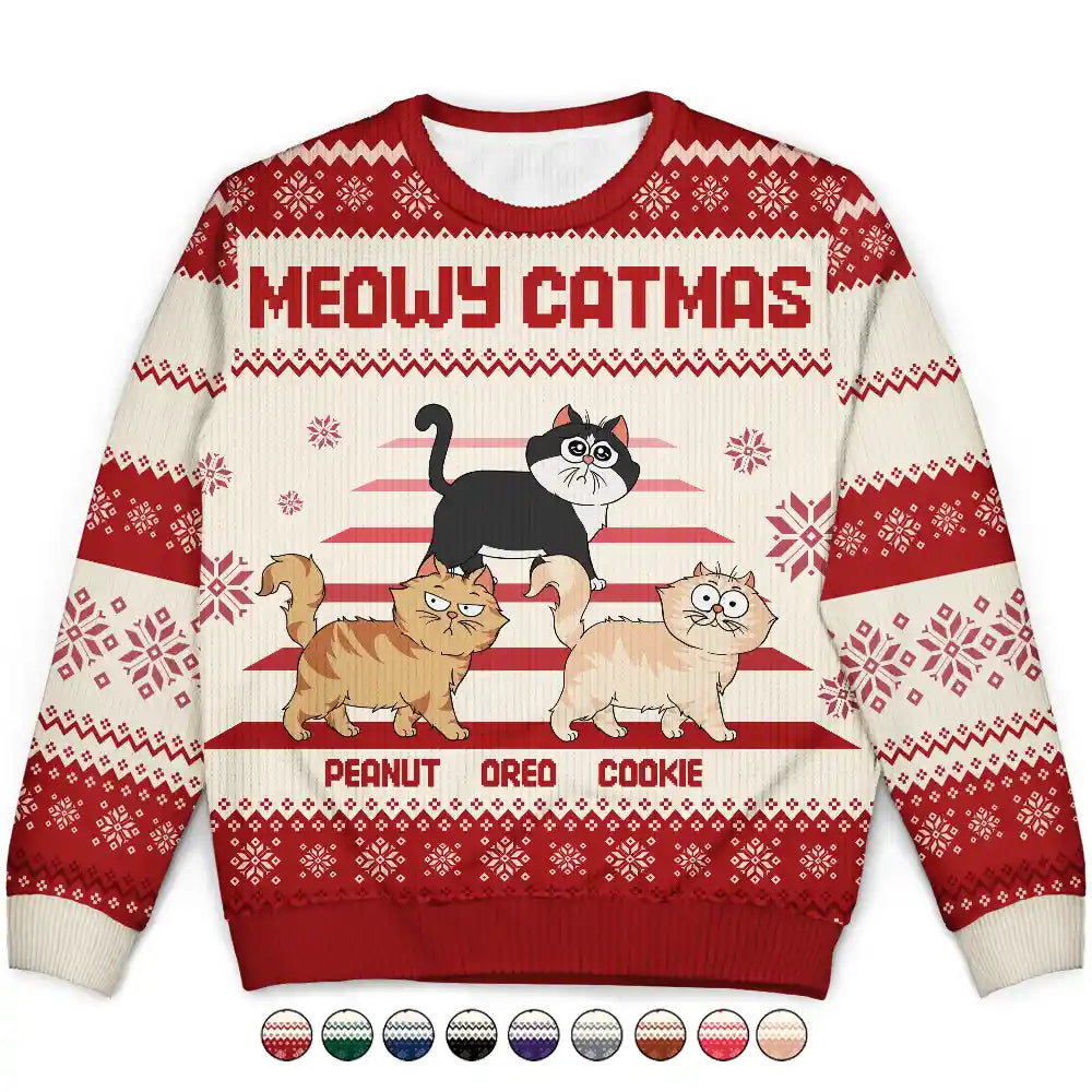 Pet Lovers - Christmas Funny Walking Dog Cat Pet Lover Happy Pawlidays - Personalized Unisex Ugly Sweater