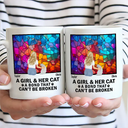 Dog Lovers, Cat Lovers, Pet Lovers, Dog Mom - Flower Field A Girl And Her Dog And Cat - Personalized Mug