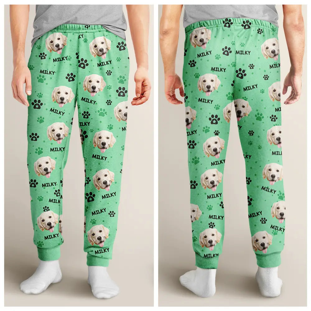 Pet Lovers, Dog Lovers, Cat Lovers - Custom Photo Name Best Cat Mom Dog Pet Lover - Personalized Pajama Pants