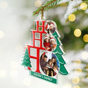 Family - Custom Photo Family Ho Ho Ho Joyful Christmas - Personalized Custom Shaped Acrylic Ornament